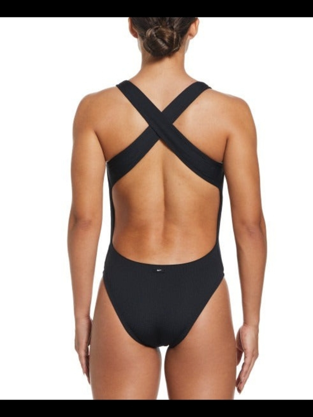 Nike Black One-piece Swimsuit Cross Back Size M - Picture 5 of 15